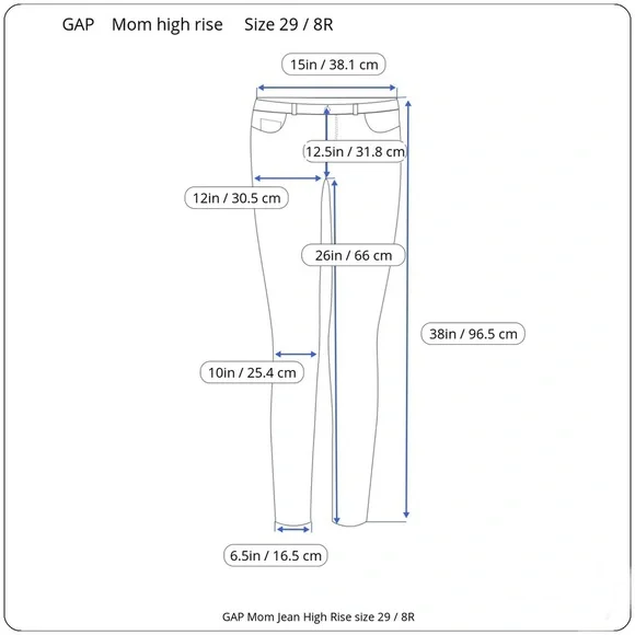 GAP mom jean high rise jeans size 29 dark wash - Picture 2 of 16